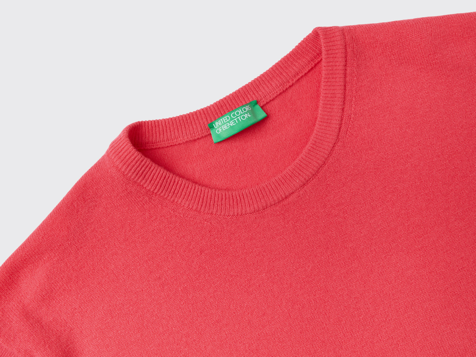 Maglia girocollo in pura lana Merino da uomo fucsia 3 | Benetton Outlet