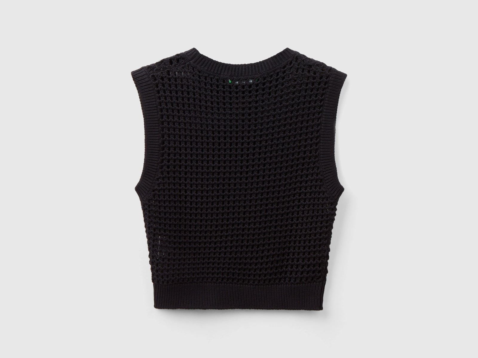 Gilet cropped crochet da donna nero 2 | Benetton Outlet