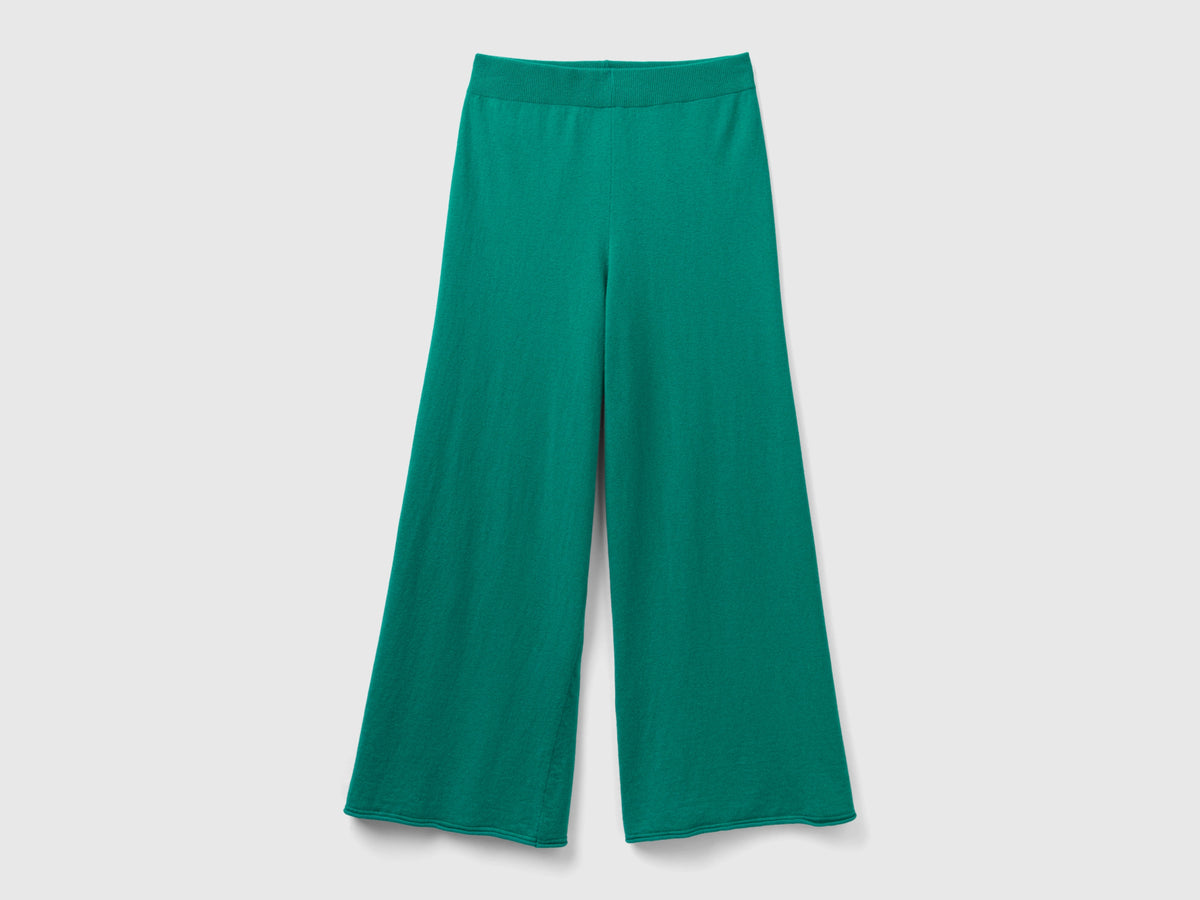 Pantaloni ampi acqua in misto lana e cashmere