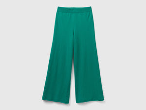 Pantaloni ampi acqua in misto lana e cashmere