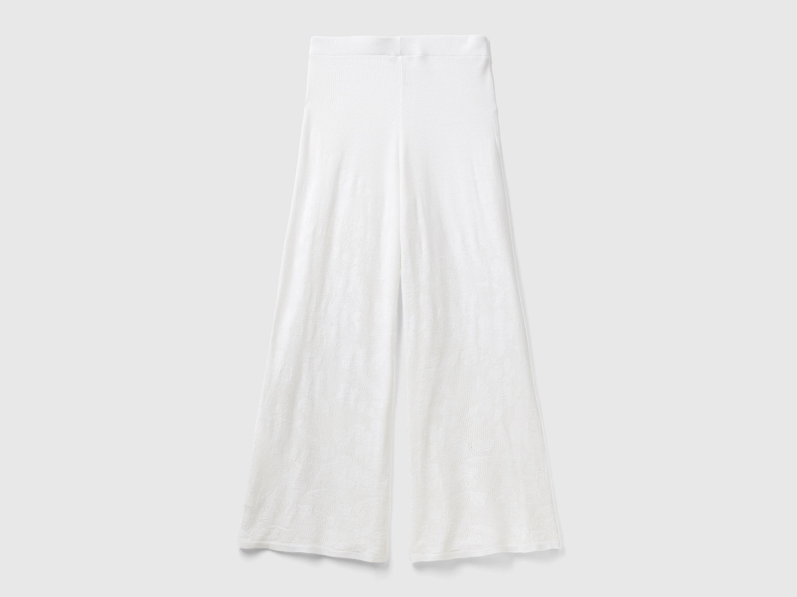 Pantaloni ampi con motivo fiori da donna bianco 2 | Benetton Outlet
