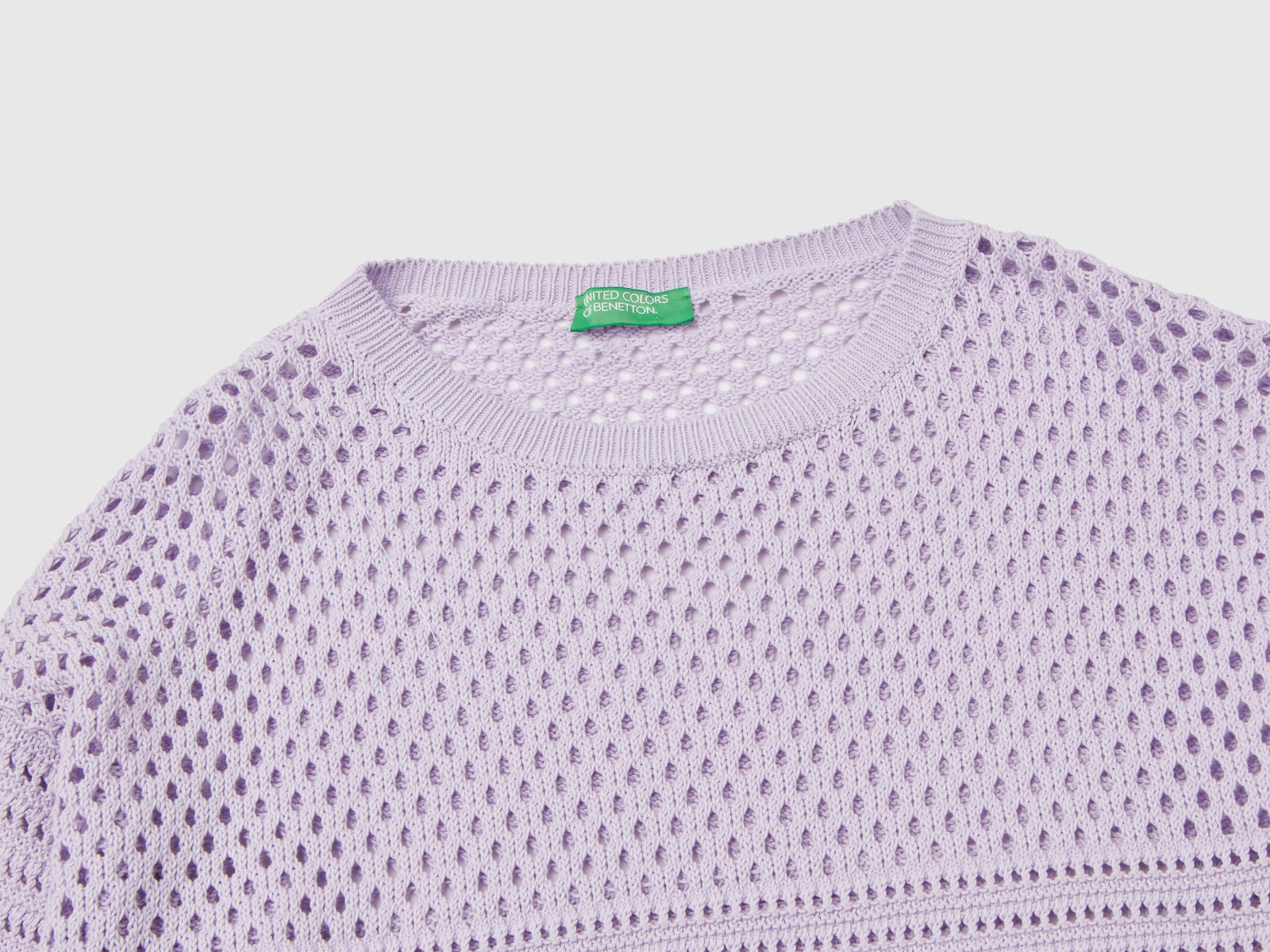 Maglia con trafori boxy fit da donna lilla 3 | Benetton Outlet