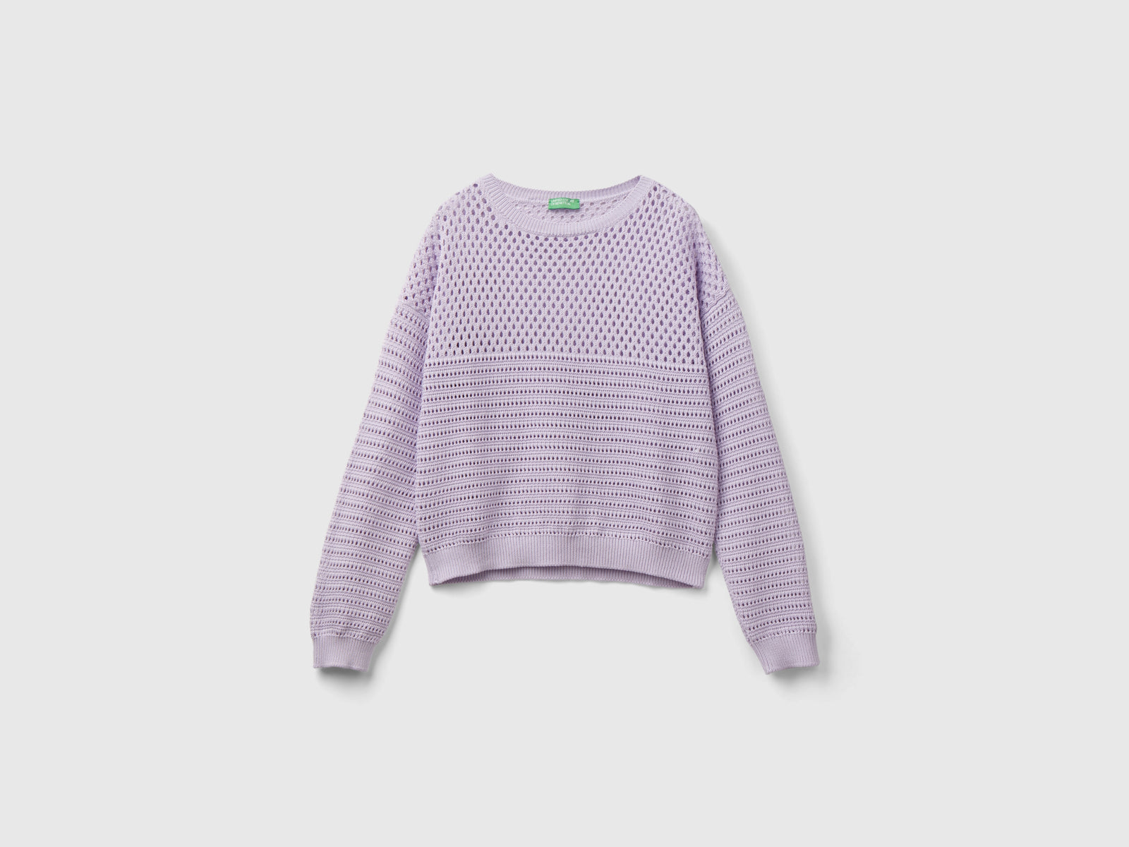 Maglia con trafori boxy fit da donna lilla | Benetton Outlet