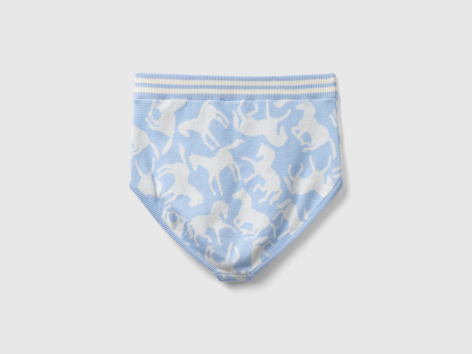 Culotte in maglia con cavalli da donna celeste 2 | Benetton Outlet