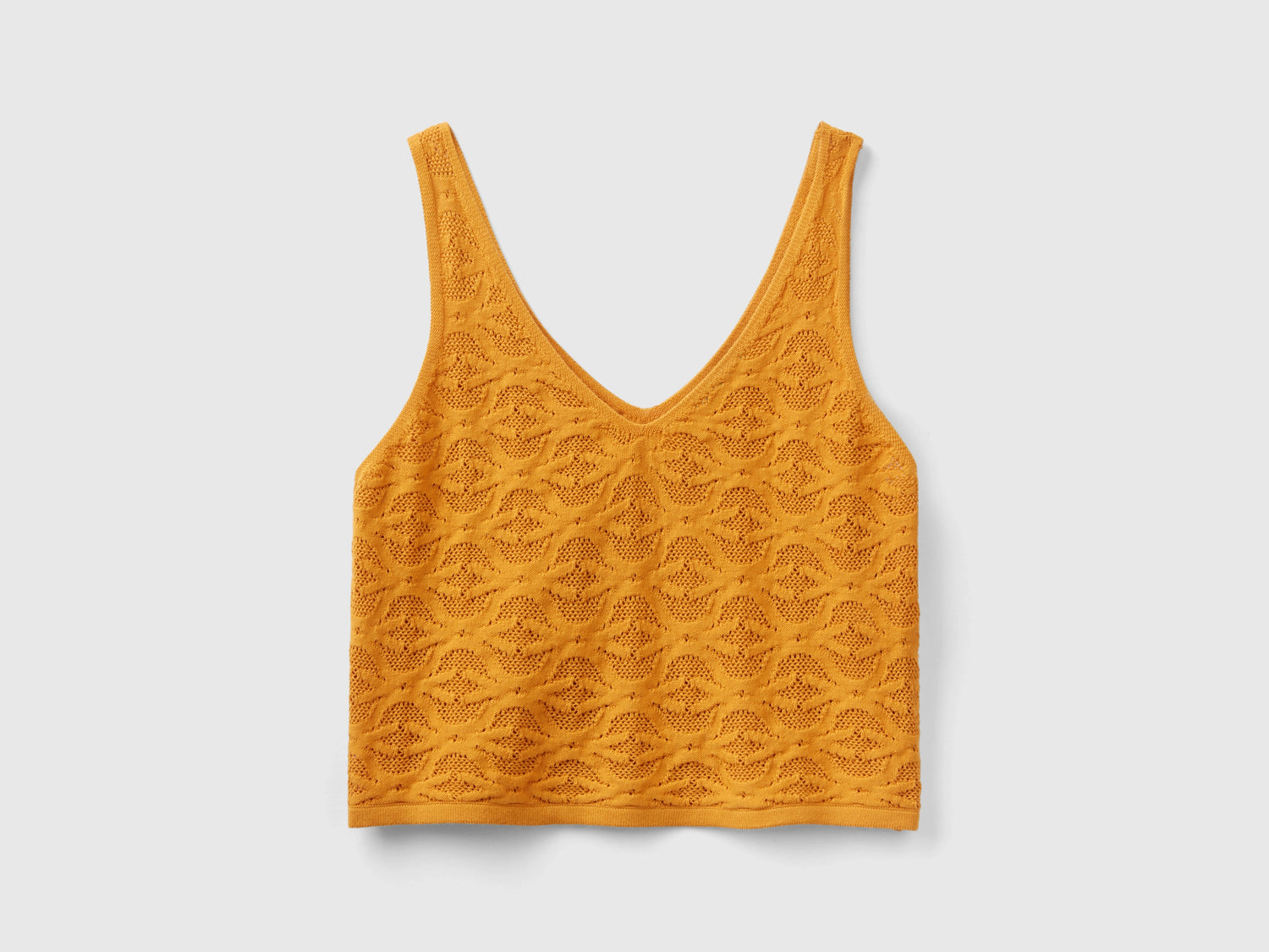 Top in maglia Monogram da donna senape | Benetton Outlet