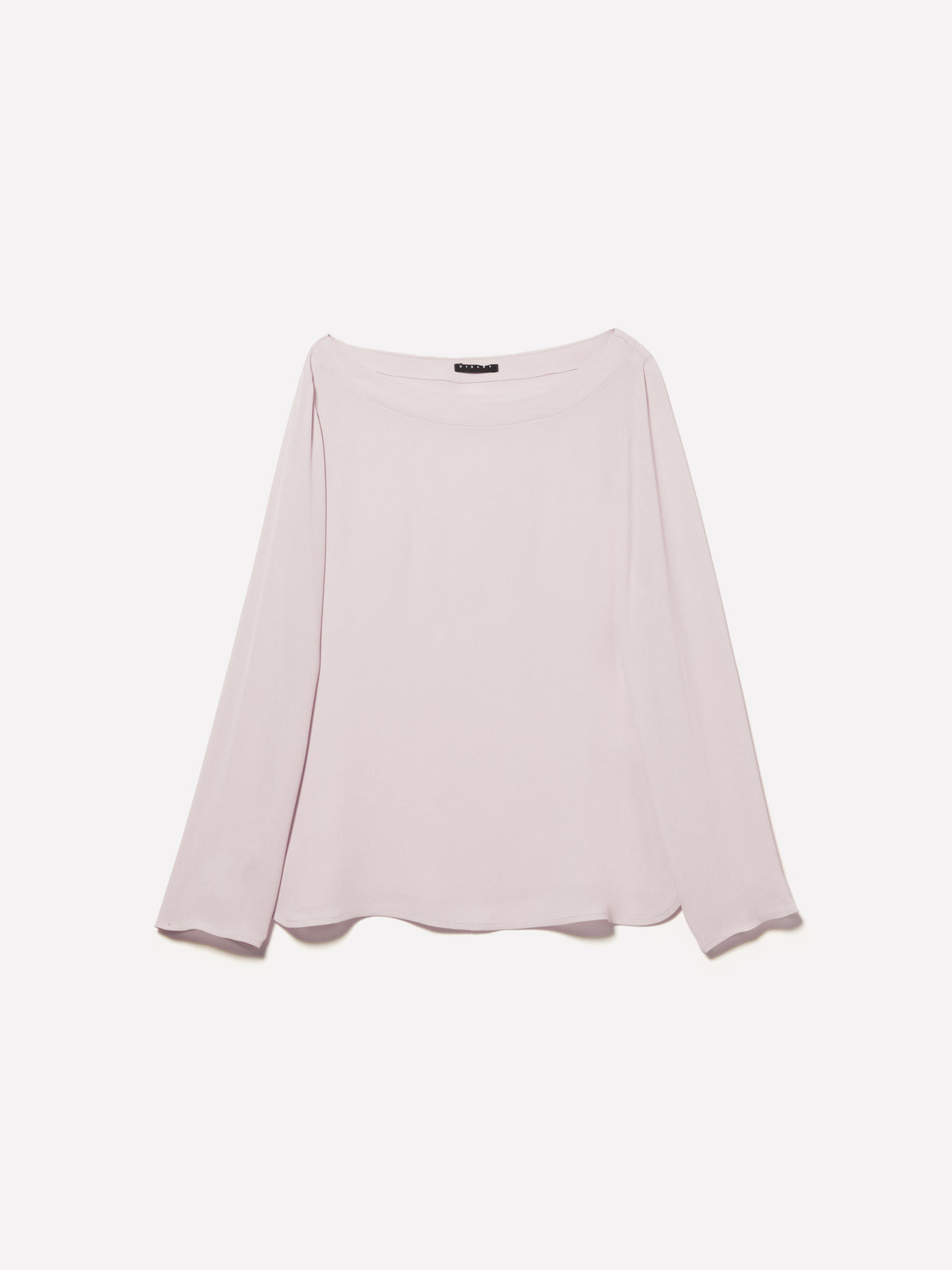 Blusa rosa chiaro con scollo a barca