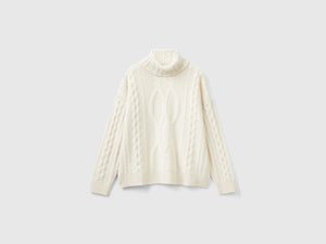 Dolcevita con trecce in puro cashmere