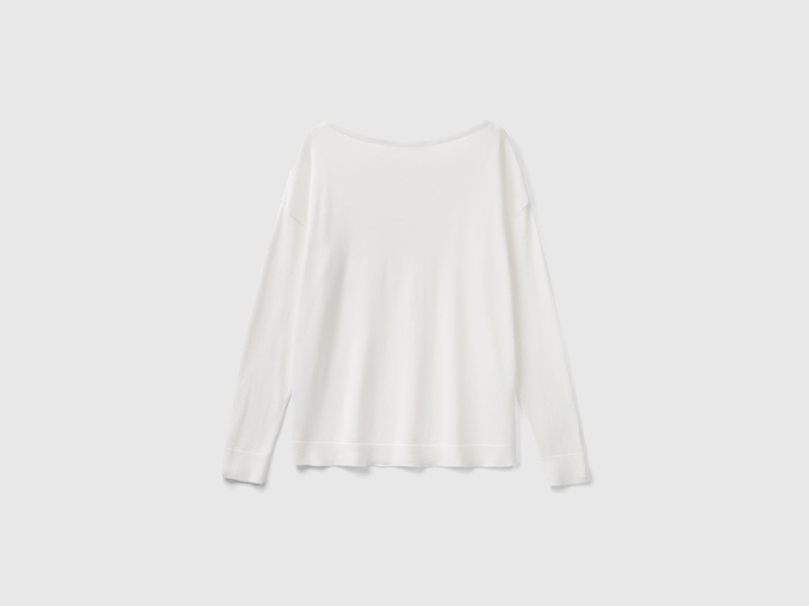 Maglia con scollo a barchetta da donna bianco panna 2 | Benetton Outlet