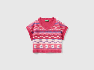 Gilet jacquard in misto cotone riciclato