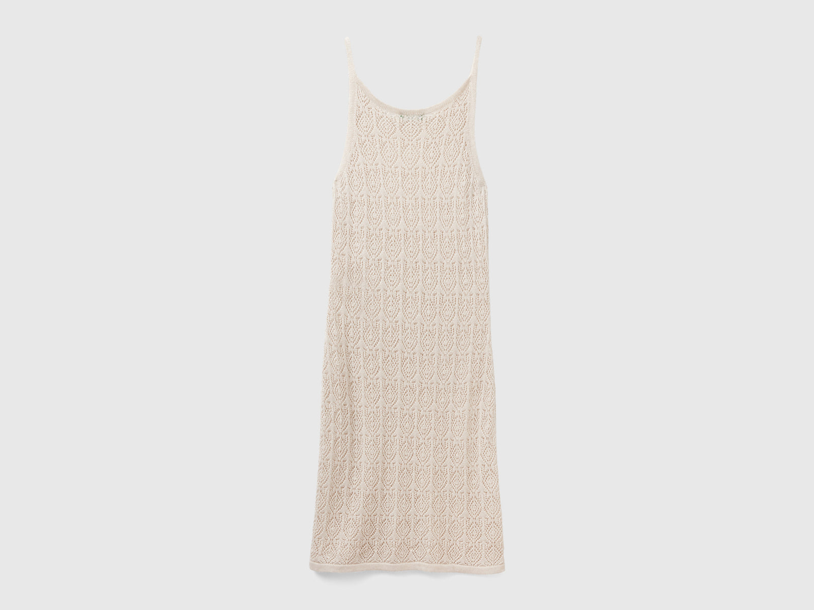 Abito canotta traforato in misto lino da donna bianco panna 2 | Benetton Outlet