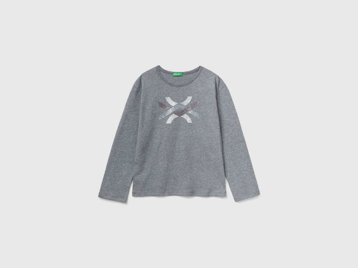 T-shirt in caldo cotone bio con glitter