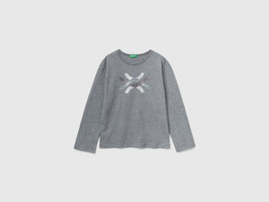 T-shirt in caldo cotone bio con glitter