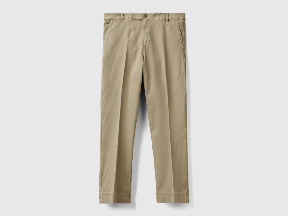 Chino cropped in cotone stretch
