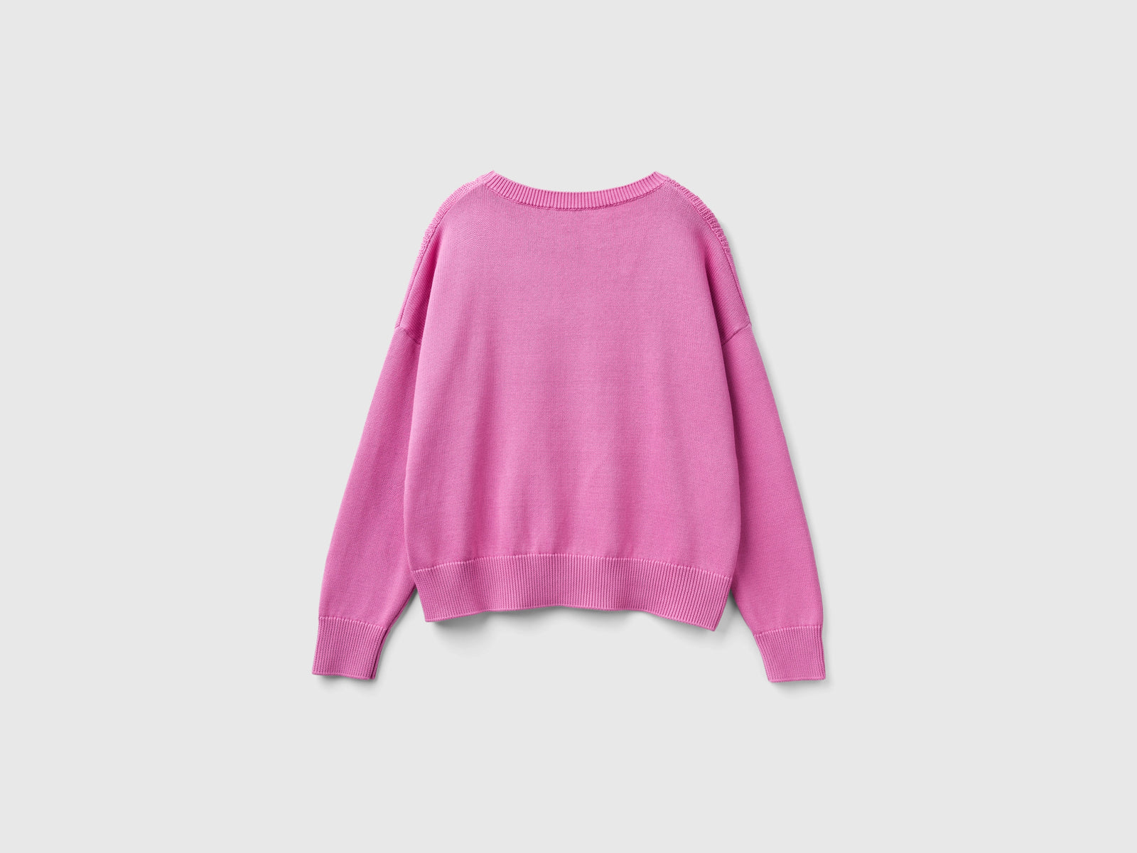 Maglia rosa in cotone da donna malva 2 | Benetton Outlet