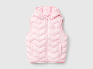 Gilet imbottito in ovatta 3D con cappuccio