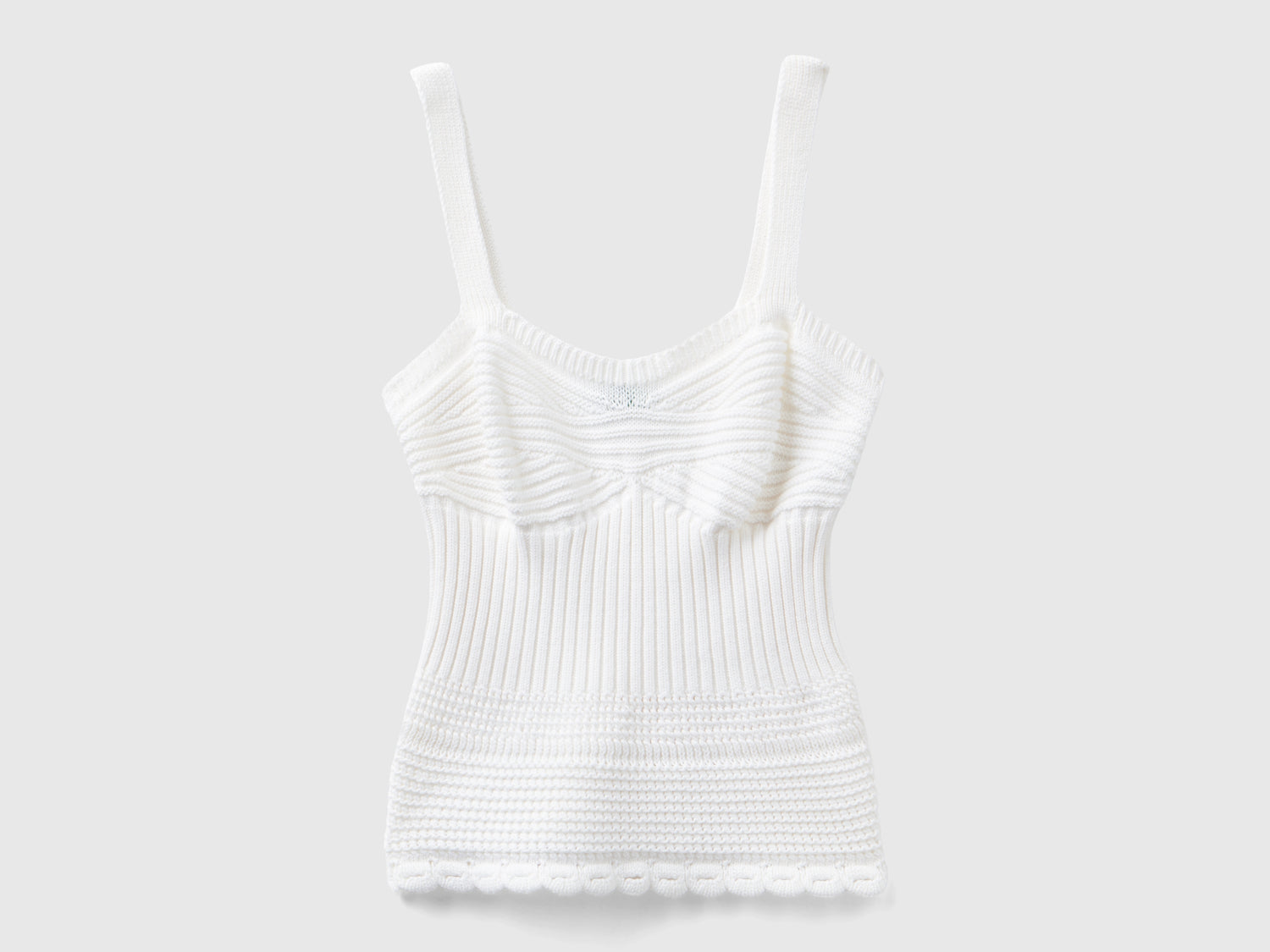 Top in maglia lavorata da donna bianco | Benetton Outlet