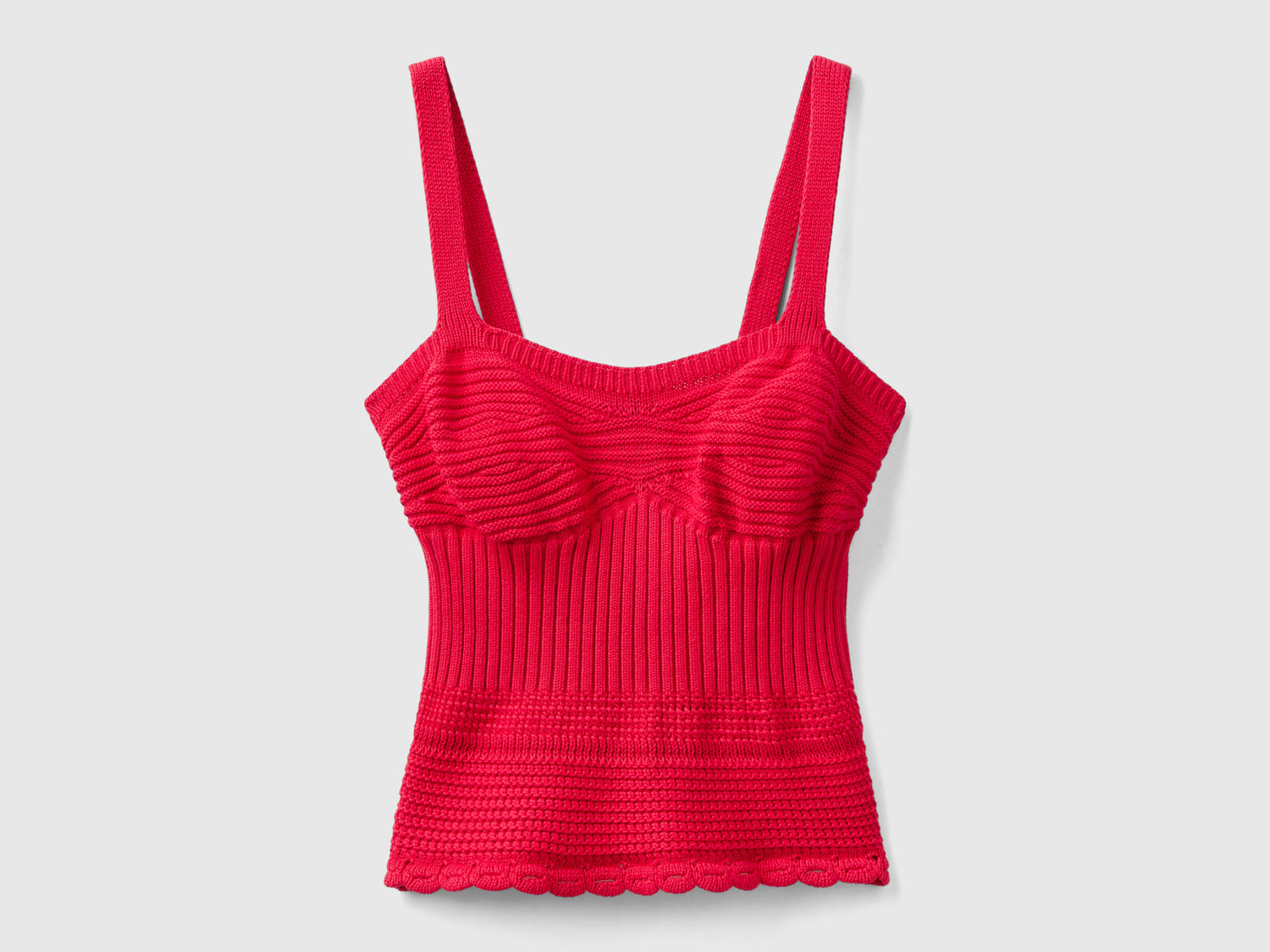 Top in maglia lavorata da donna rosso | Benetton Outlet