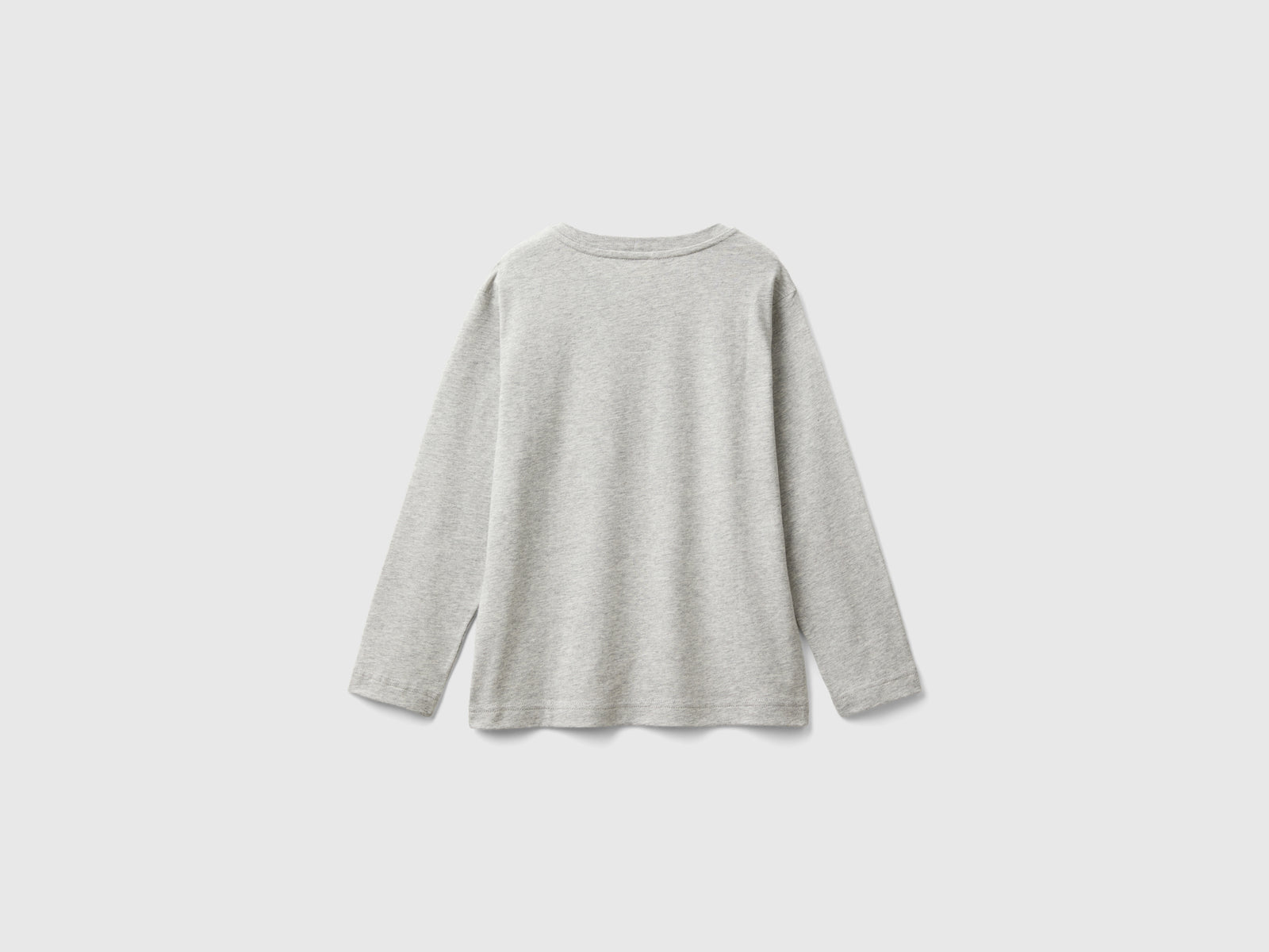T-shirt manica lunga 100% cotone bio da bambino grigio chiaro 2 | Benetton Outlet