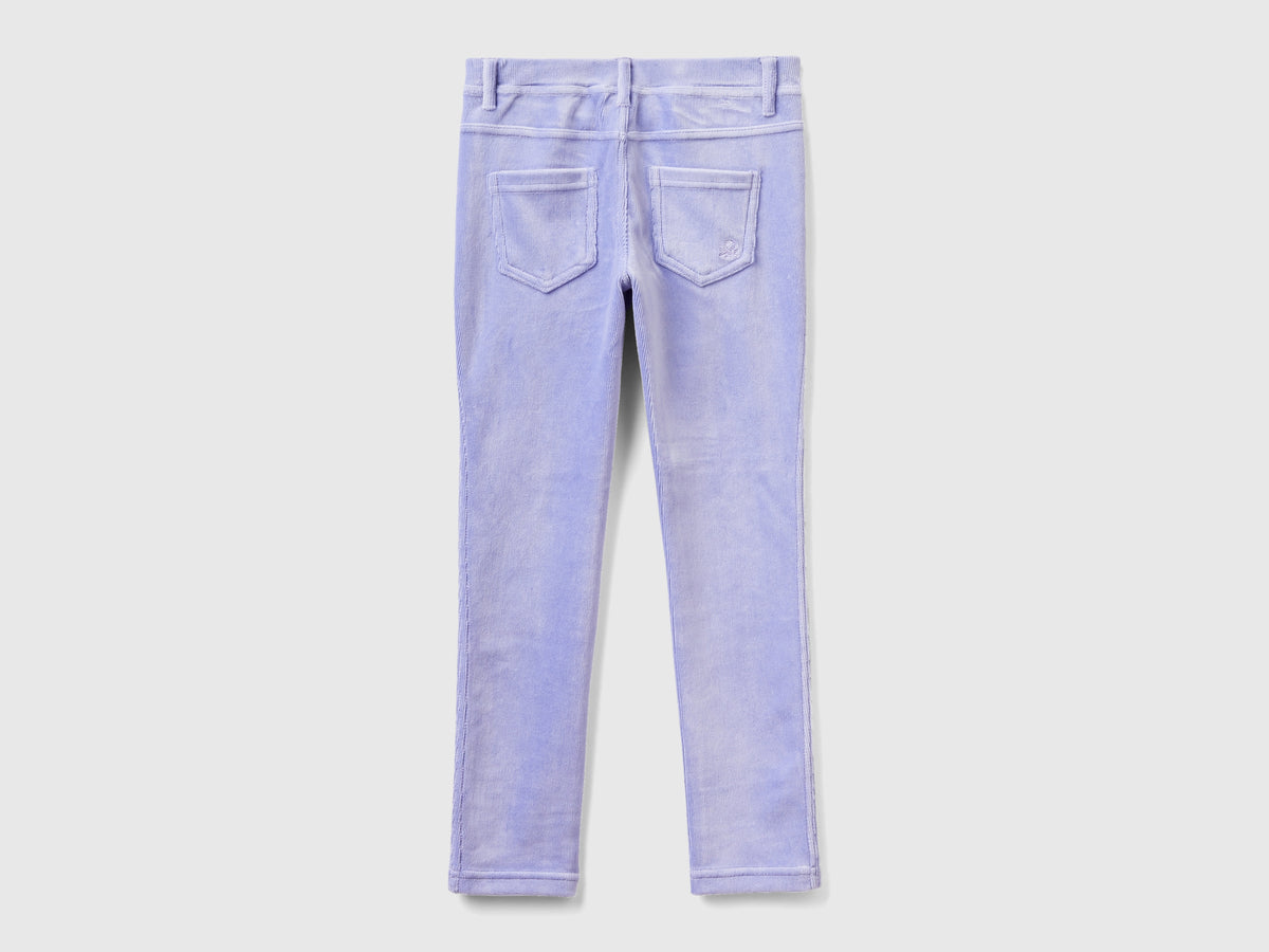 Pantaloni super skinny in ciniglia