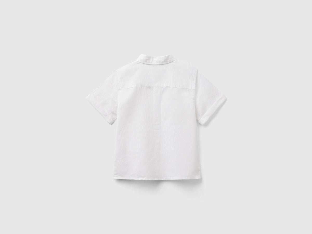 Camicia manica corta in misto lino