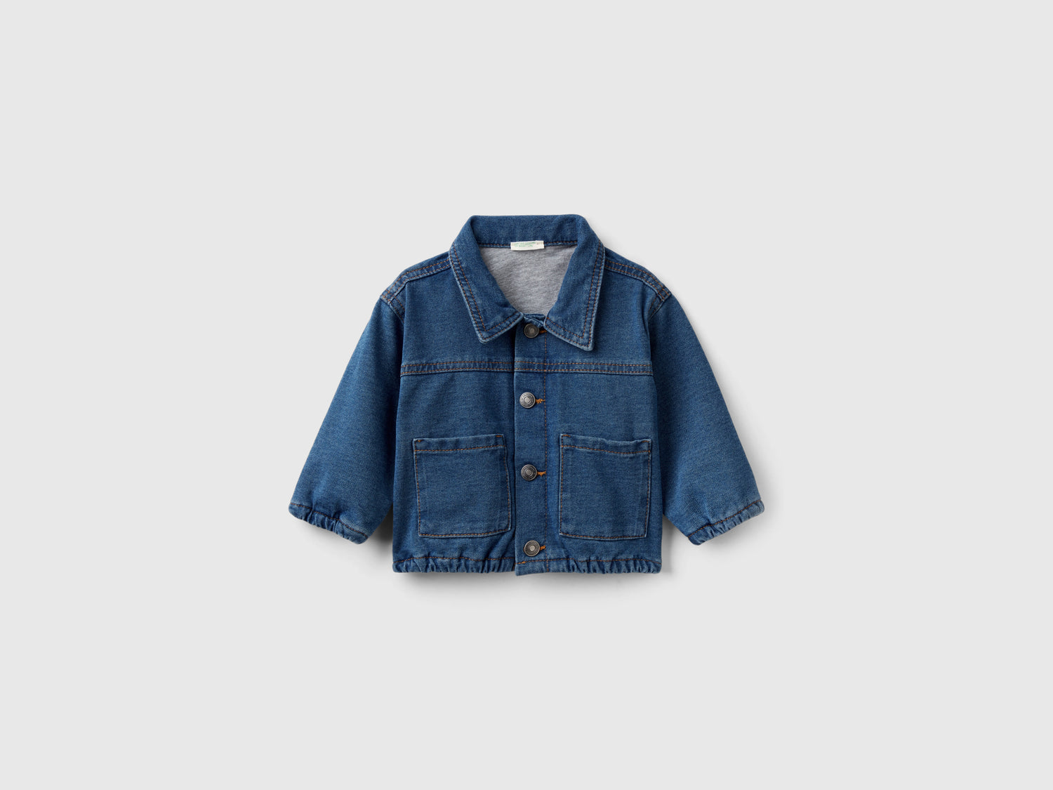 Giubbino in felpa effetto denim da neonato blu scuro | Benetton Outlet