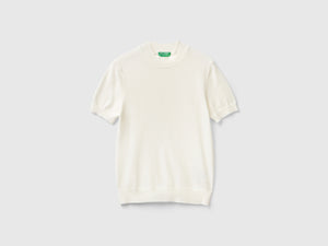 Maglia a manica corta in misto cashmere