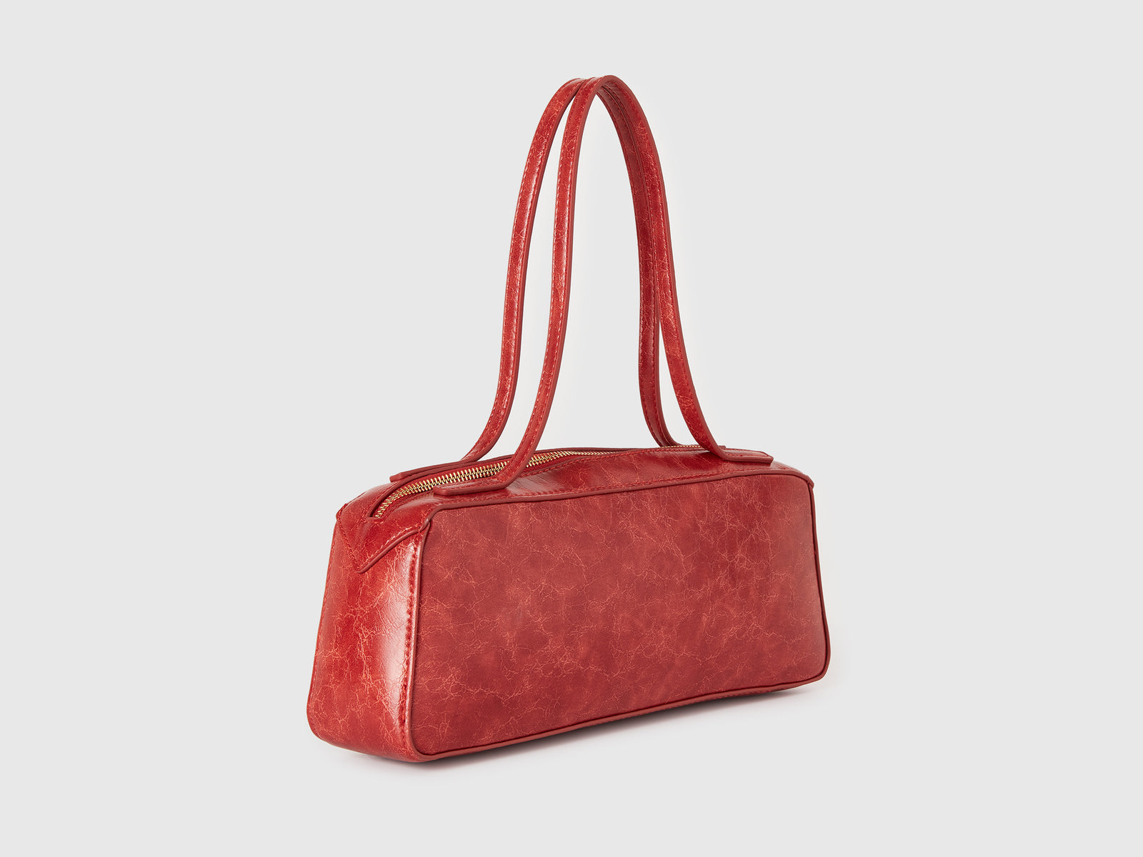 Borsa a spalla in tessuto spalmato da donna arancione 2 | Benetton Outlet