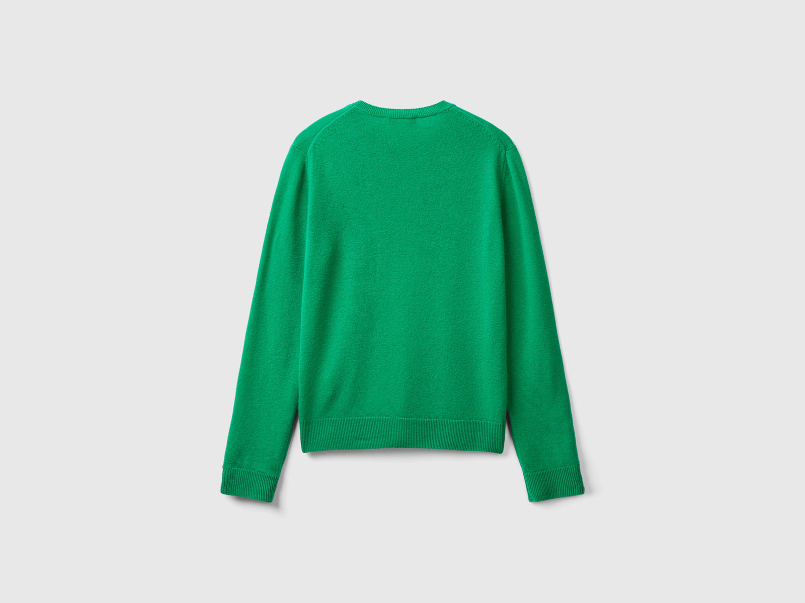Maglia girocollo in lana Merino da donna verde 2 | Benetton Outlet