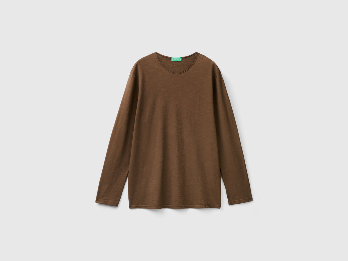 T-shirt a manica lunga in 100% cotone