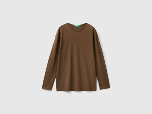 T-shirt a manica lunga in 100% cotone