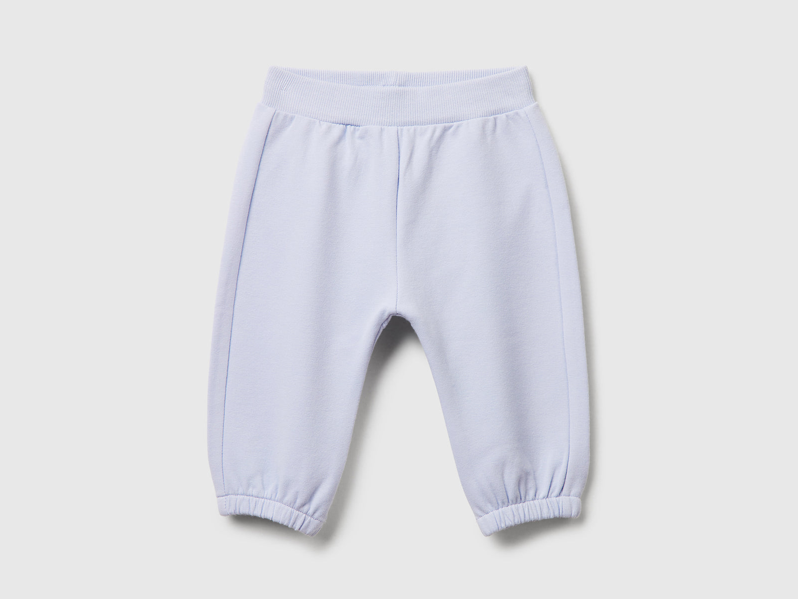 Pantaloni in felpa di cotone da neonato celeste | Benetton Outlet