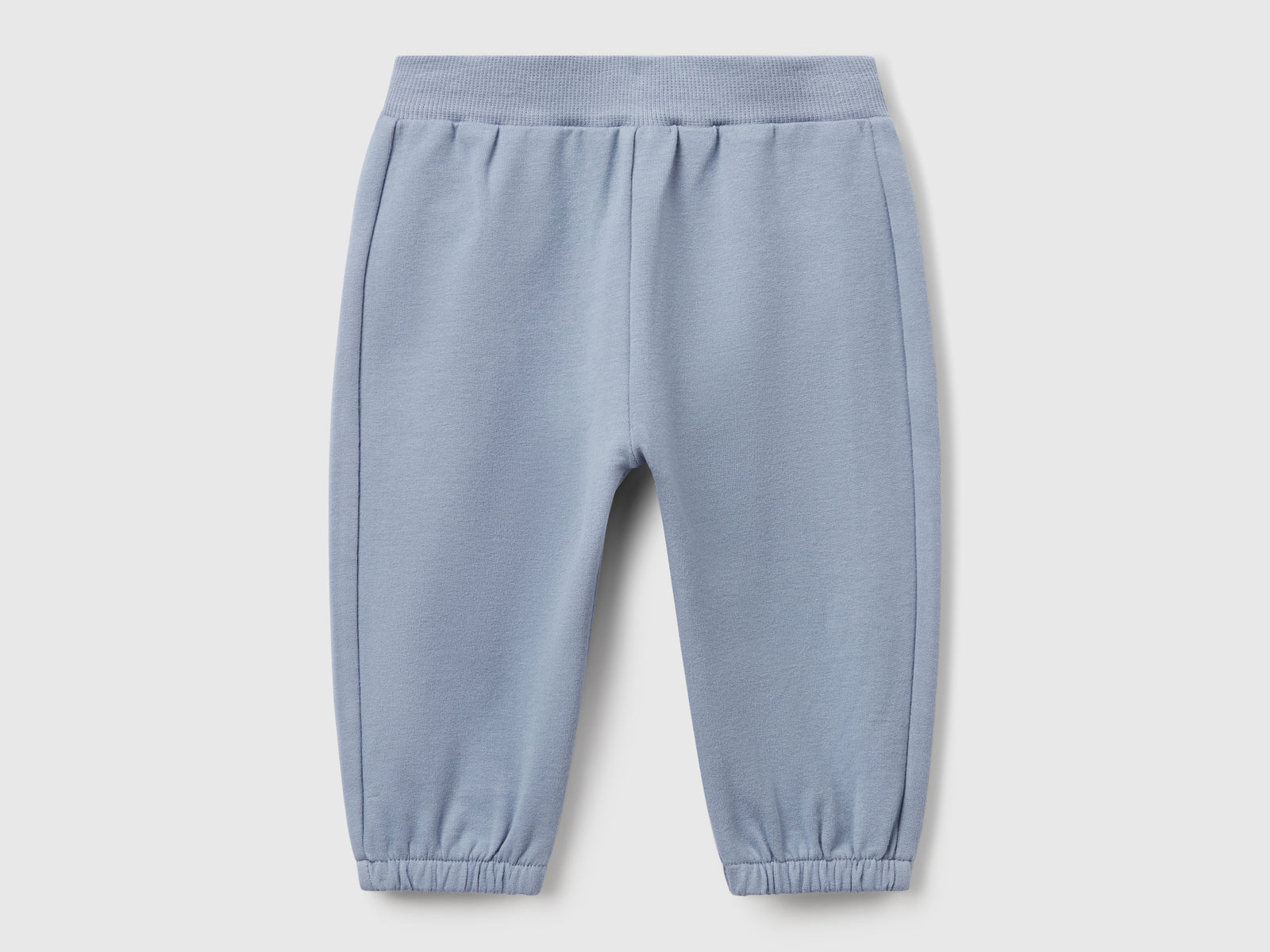 Pantaloni in felpa di cotone da neonato celeste | Benetton Outlet