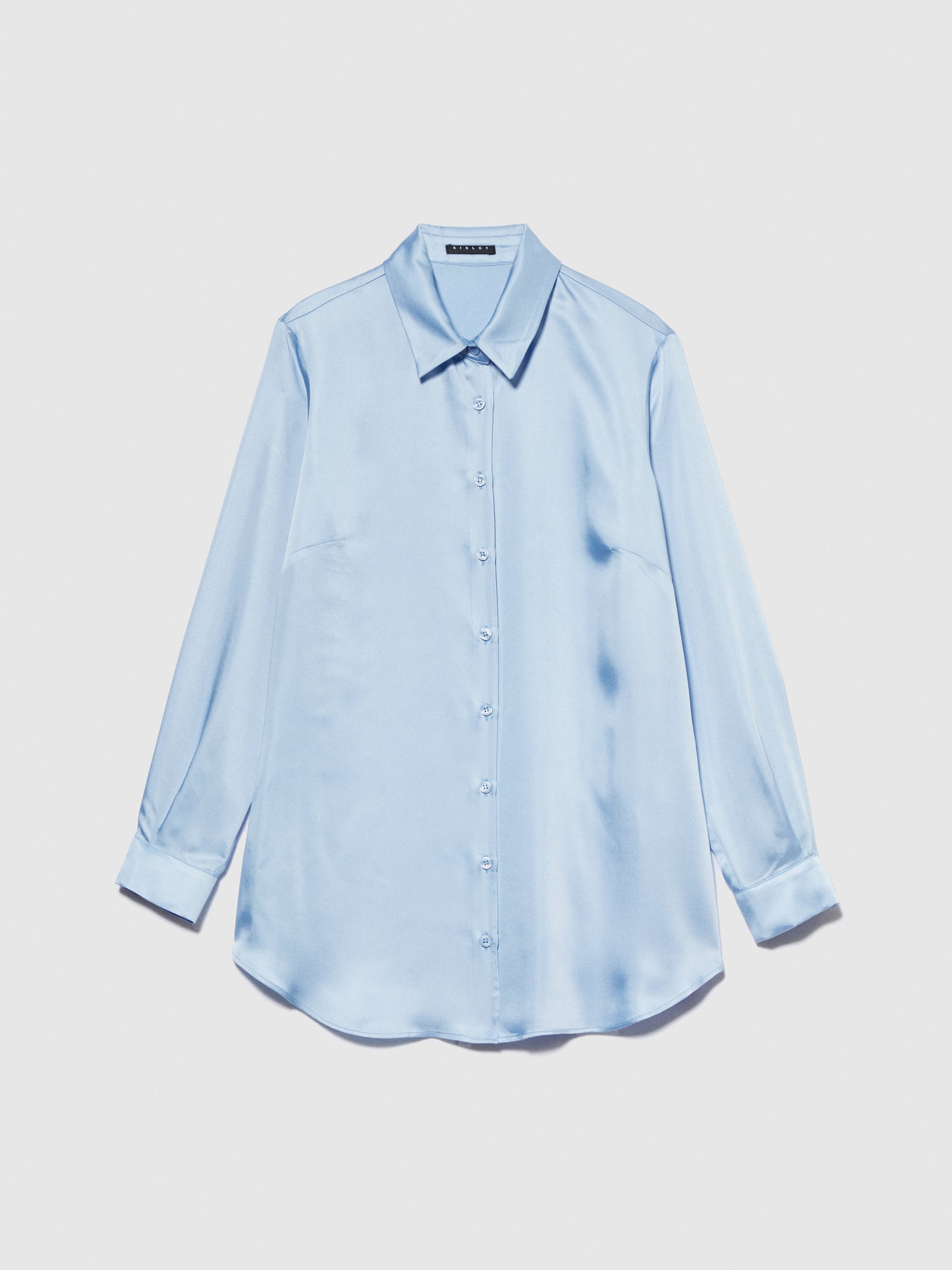 Camicia in raso da donna azzurro | Sisley Outlet