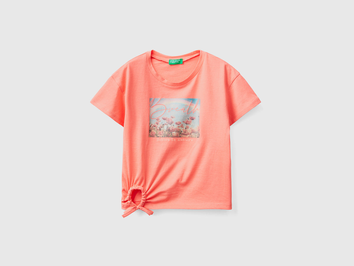 T-shirt cropped a manica corta in puro cotone