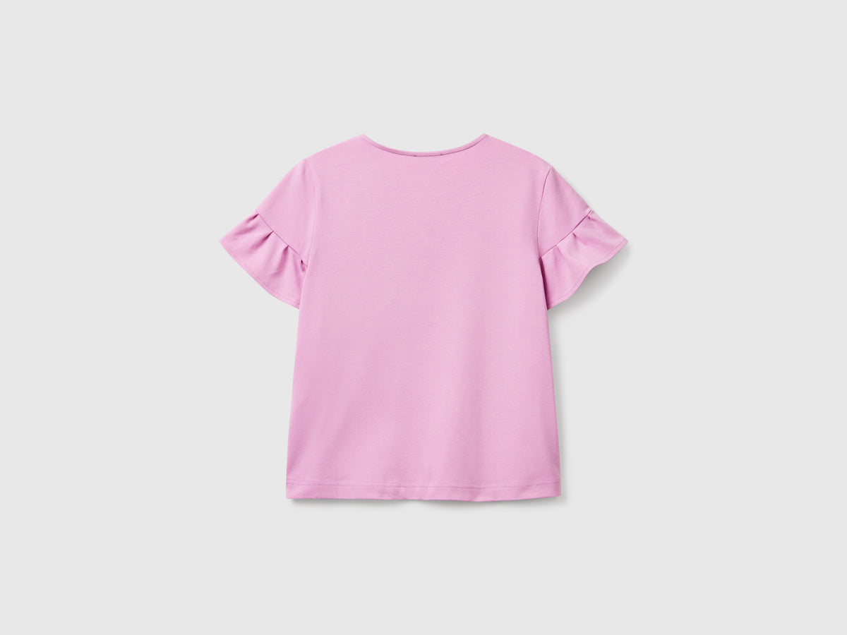 T-shirt con manica rouches