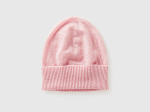 Cappello rosa cipria in pura lana Merino