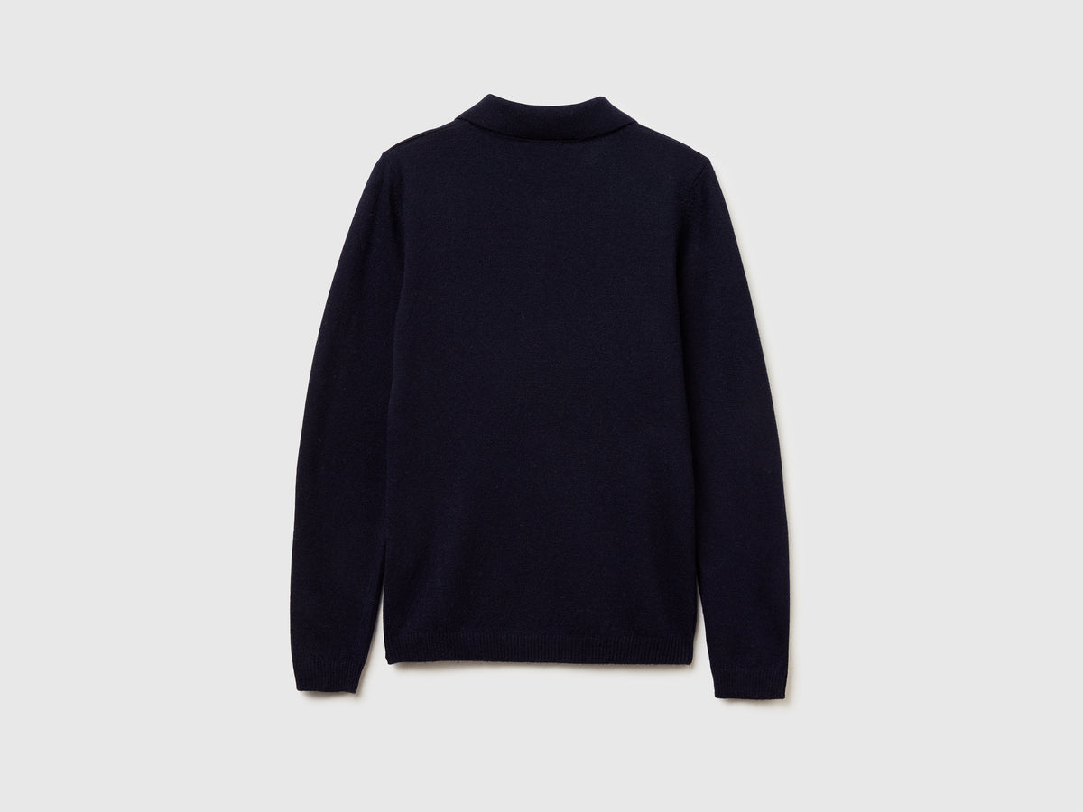 Polo in maglia in misto cashmere