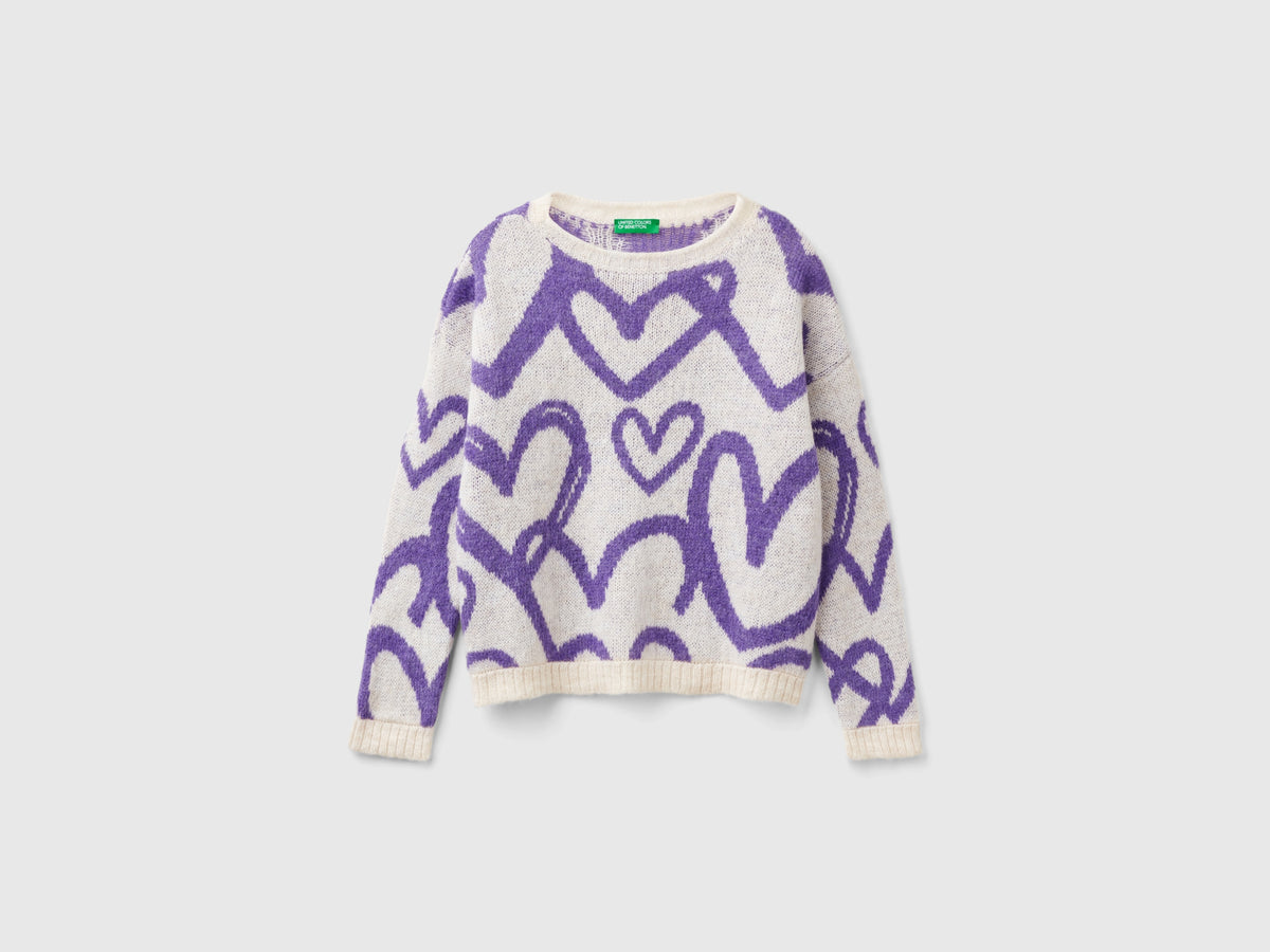 Maglioncino con motivo cuori jacquard