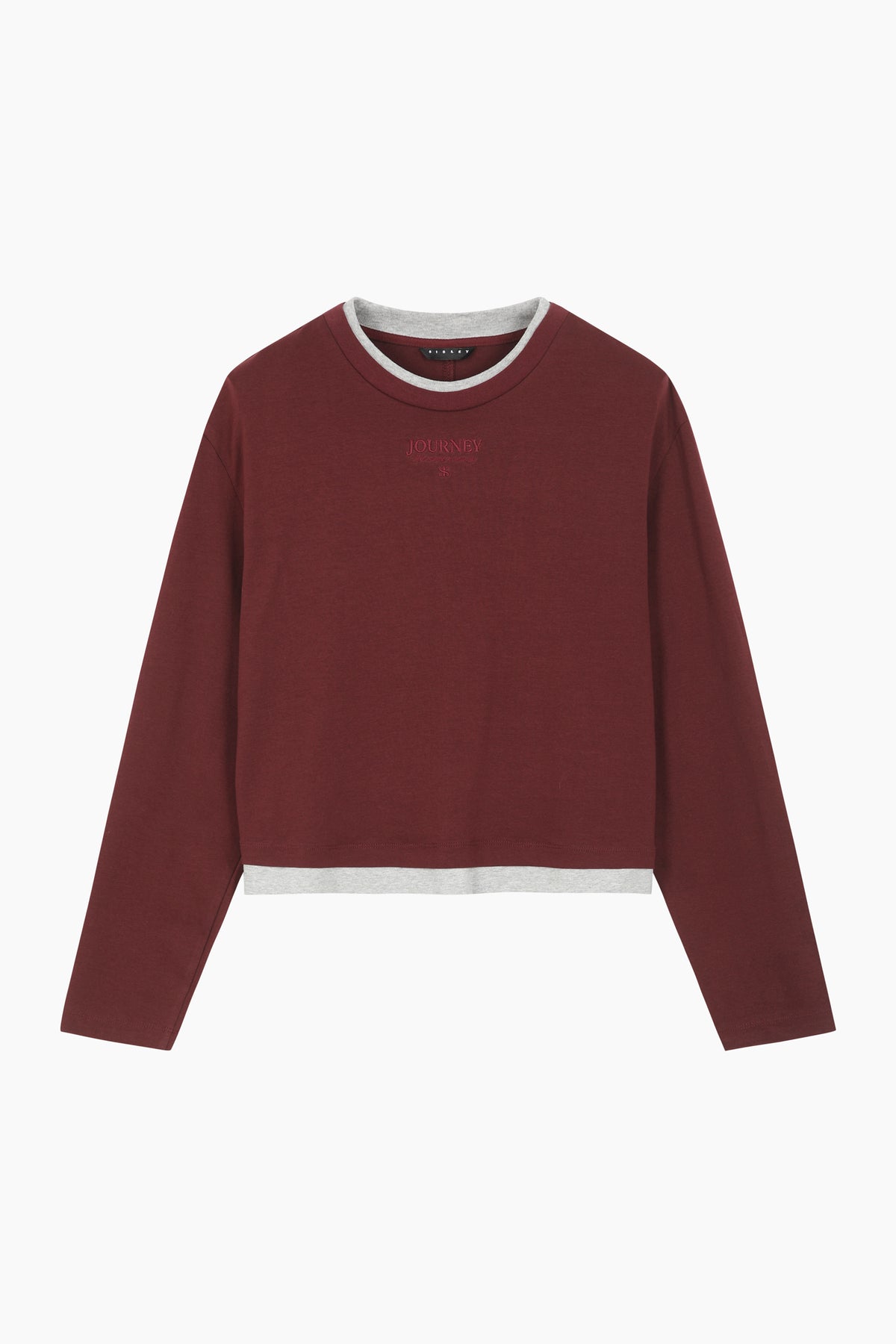 T-shirt con contrasto e ricamo