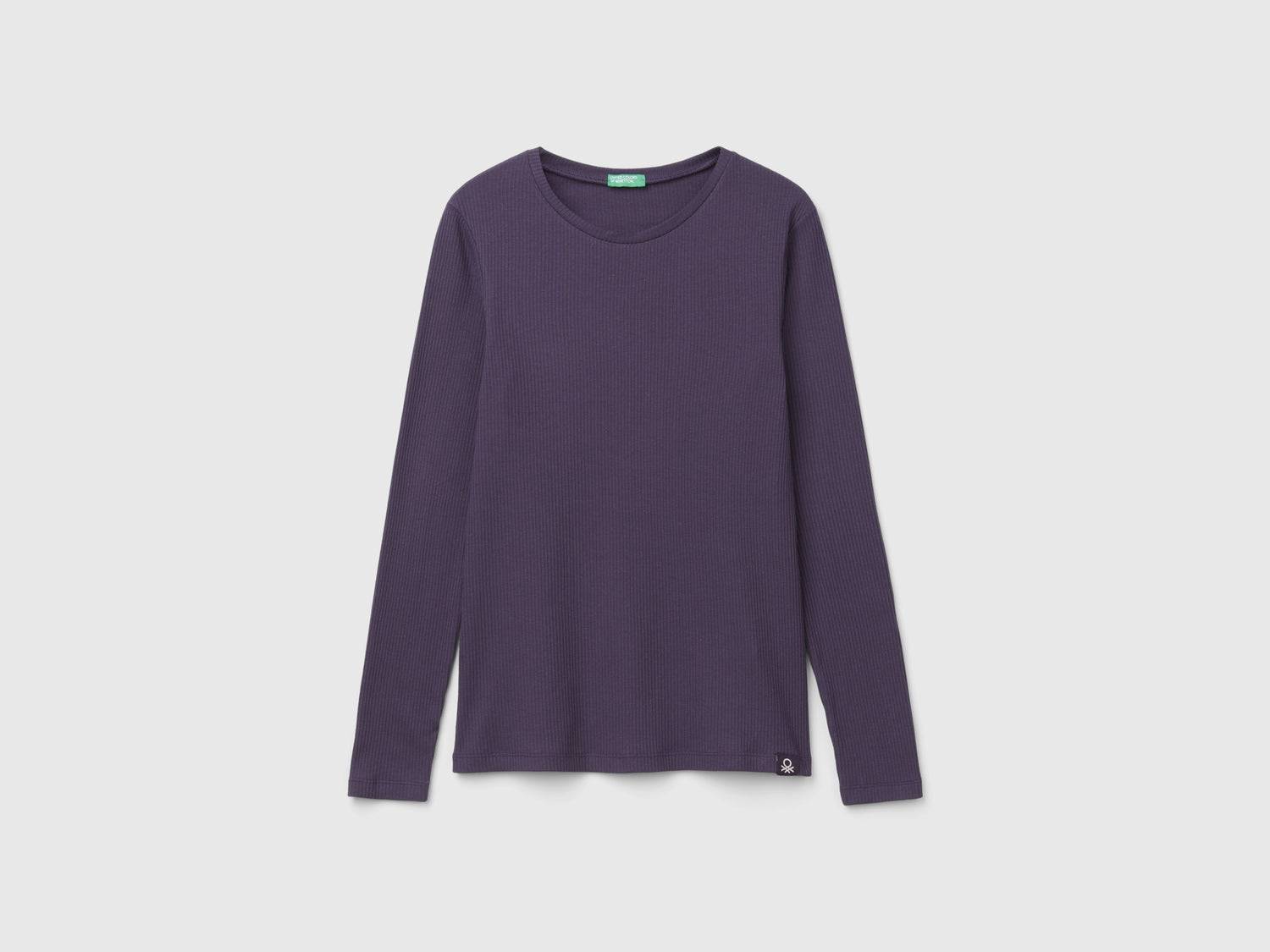 Maglietta in misto cotone stretch da donna blu scuro | Benetton Outlet