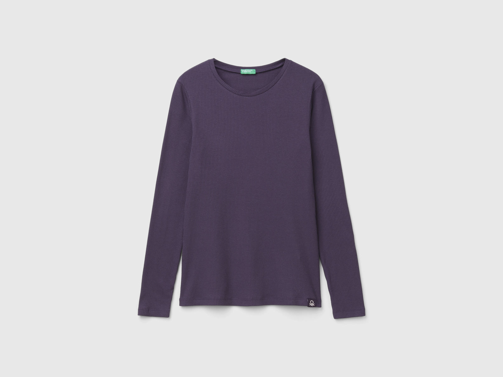 Stretch cotton blend T-shirt da donna blu scuro | Benetton Outlet
