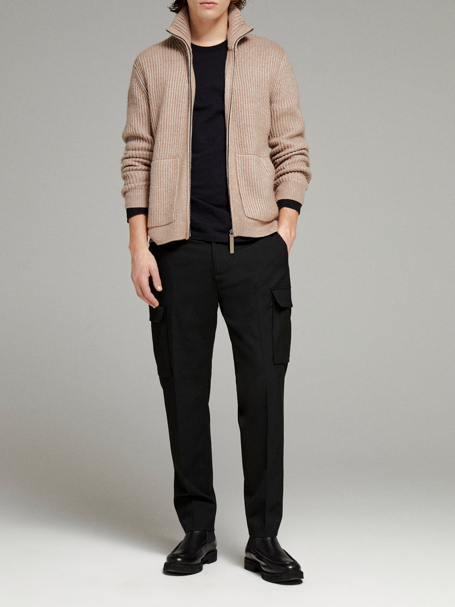 Cardigan con zip da uomo marrone | Sisley Outlet