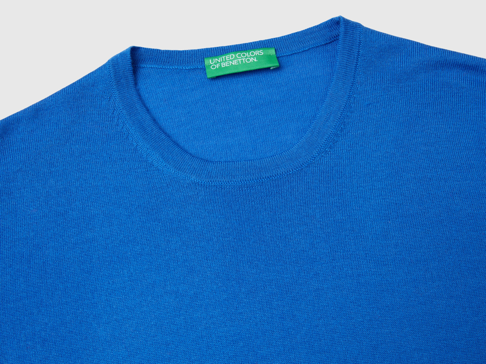Maglia manica corta in pura lana Merino da donna azzurro 3 | Benetton Outlet
