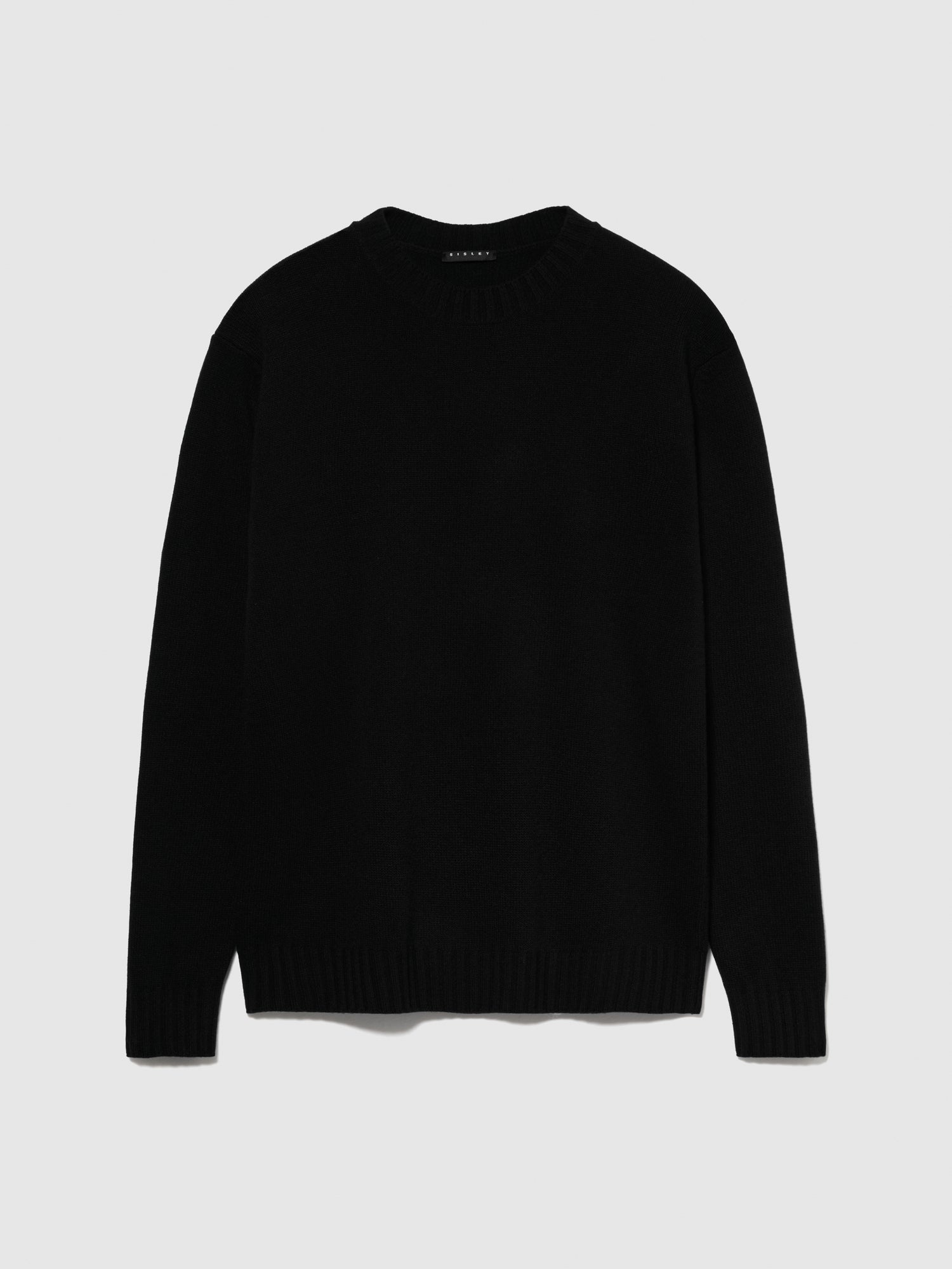Maglia girocollo in misto lana da uomo nero | Sisley Outlet