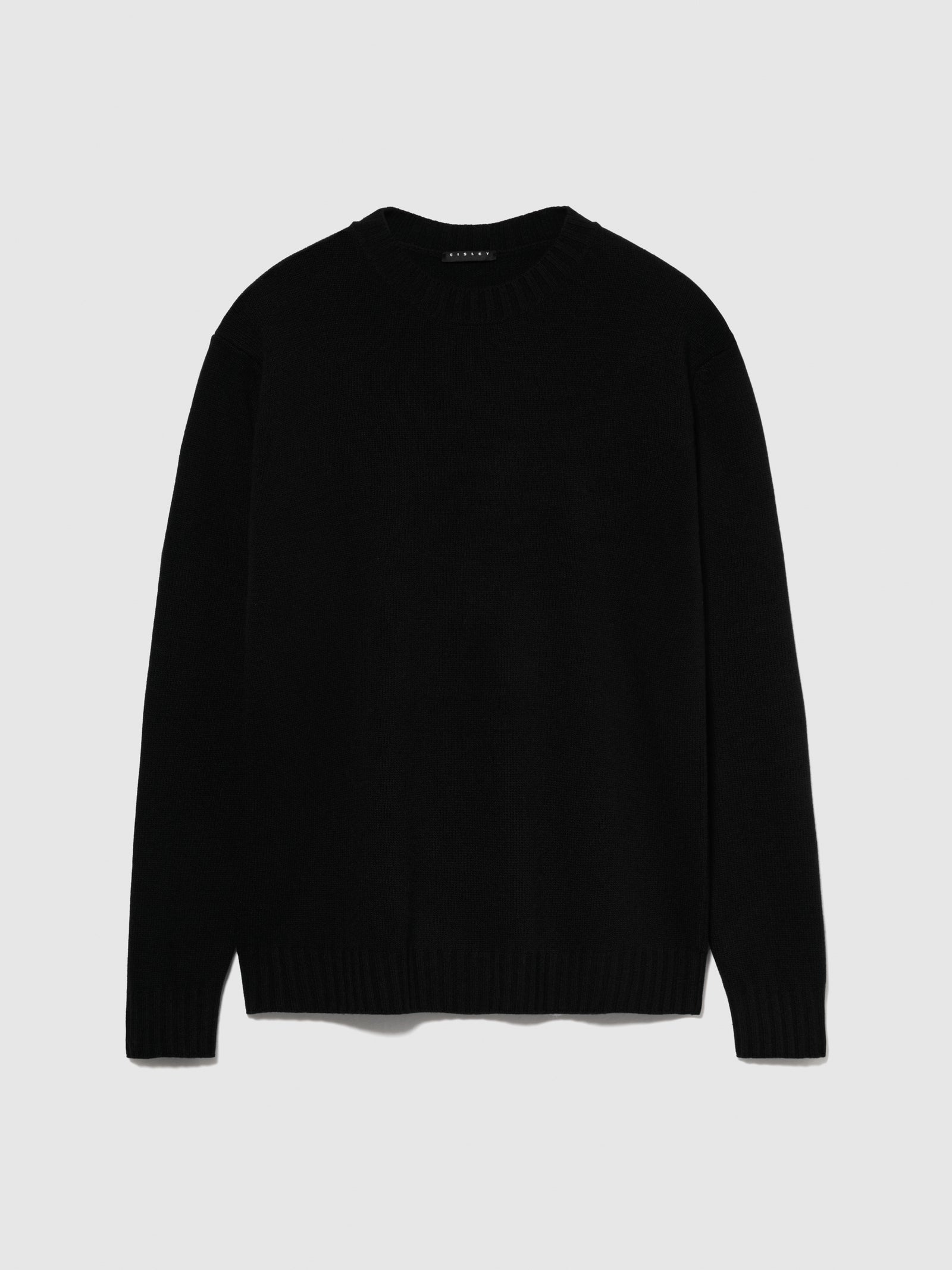 Maglia girocollo in misto lana da uomo nero | Sisley Outlet