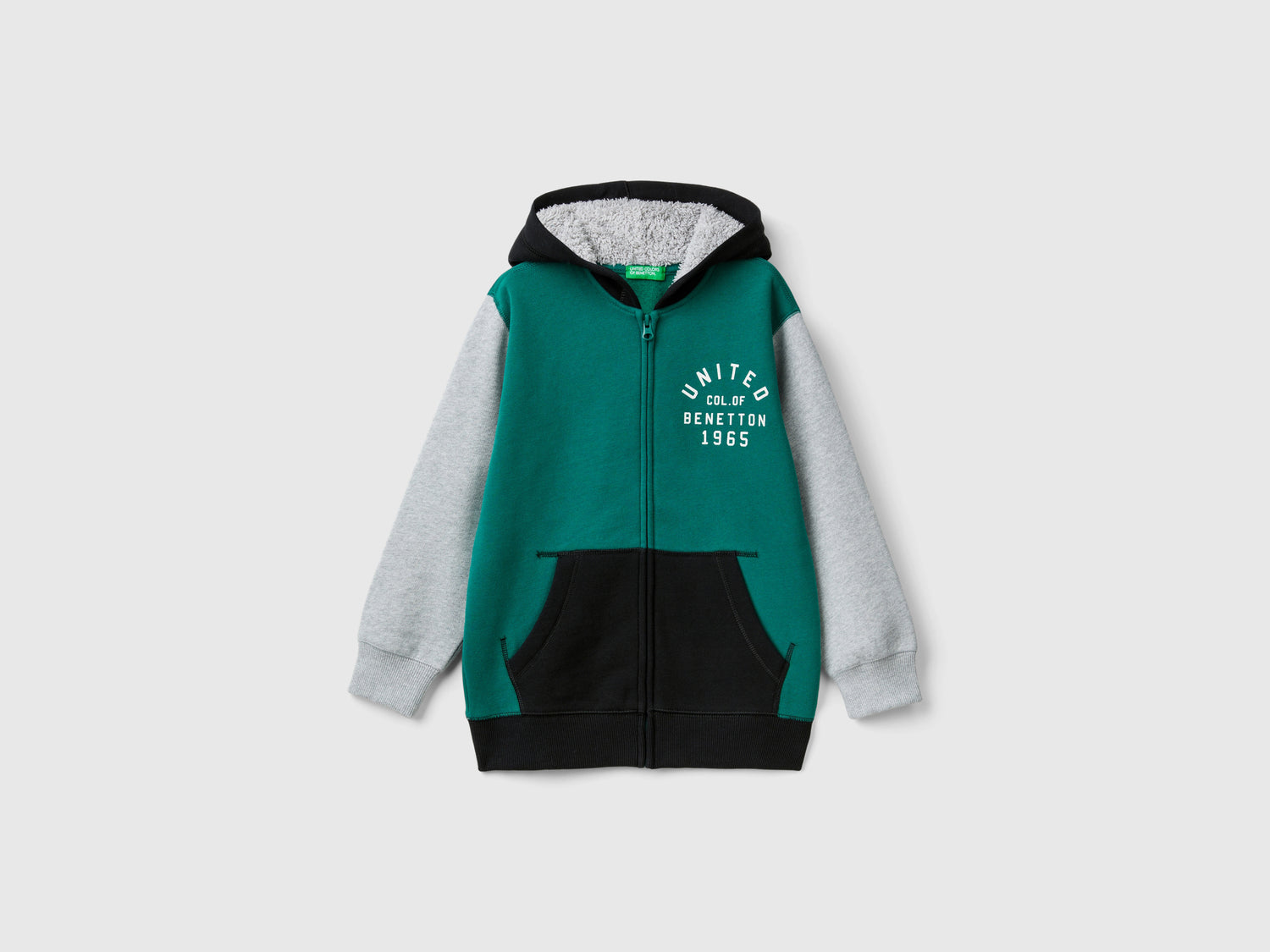 Felpa con cappuccio foderato da bambino multi-color | Benetton Outlet