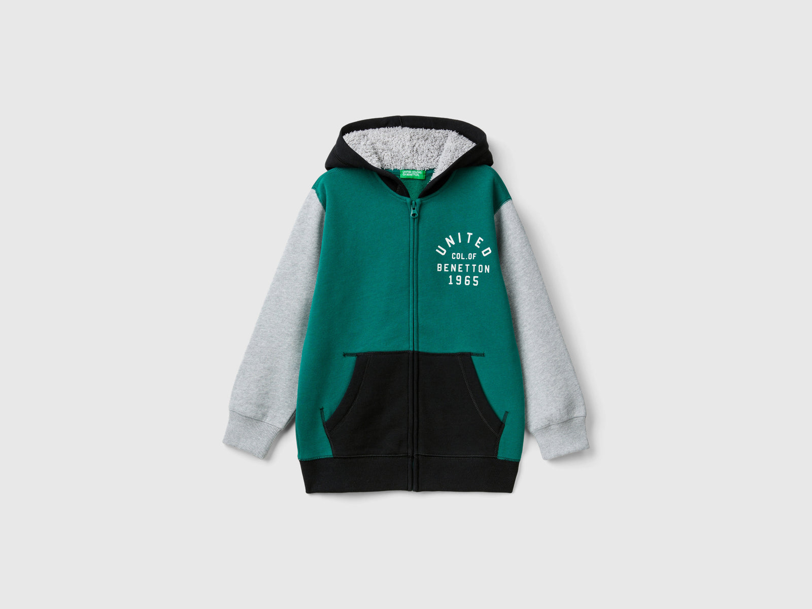 Felpa con cappuccio foderato da bambino multi-color | Benetton Outlet