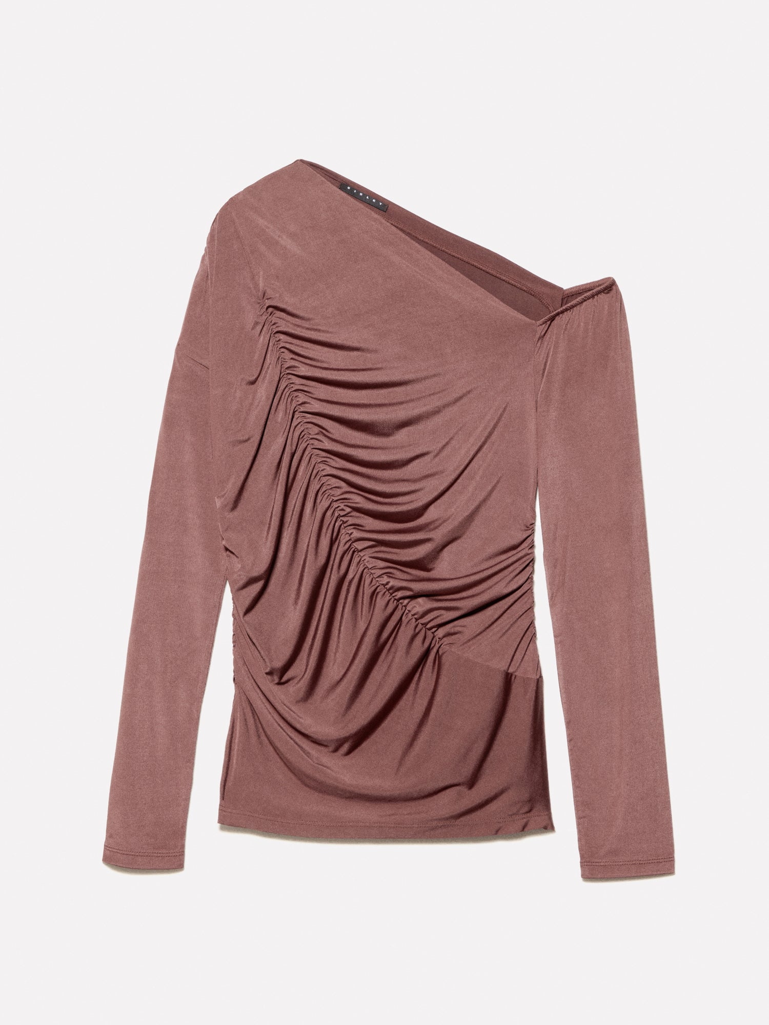 T-shirt with gathers da donna marrone scuro | Sisley Outlet