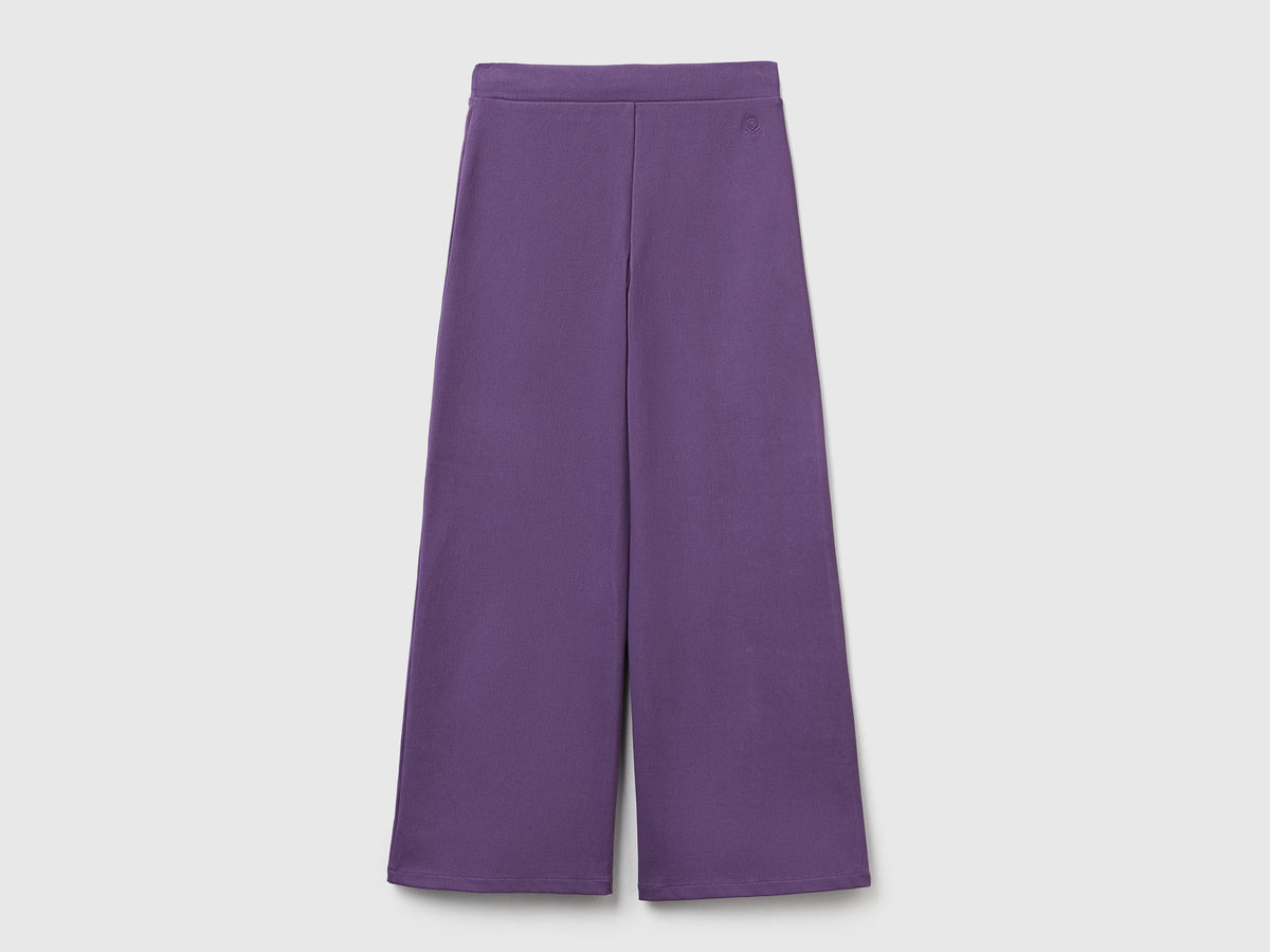 Pantaloni ampi in cotone stretch