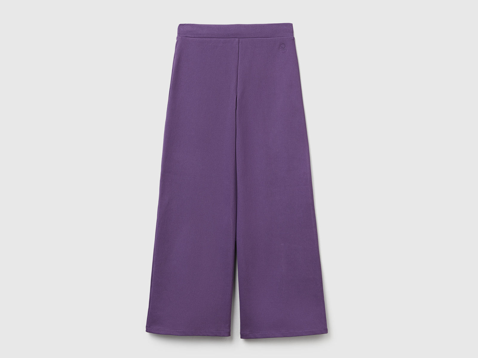 Pantaloni ampi in cotone stretch da bambina viola | Benetton Outlet